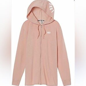 Pink Tan Zip-Up Hoodie